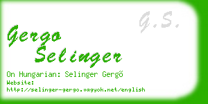 gergo selinger business card